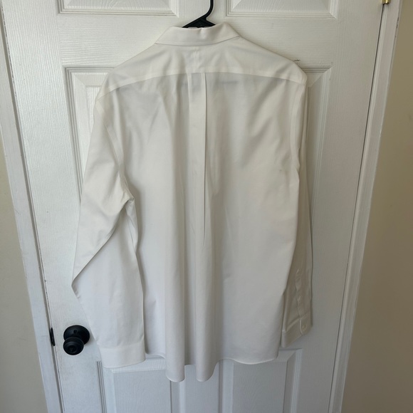 Men's Wrinkle-Free Pinpoint Oxford Cloth Shirt, Slim Fit white - Picture 4 of 6